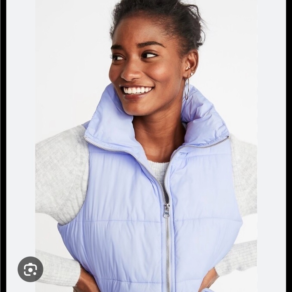 Lilac purple puffer winter vest puffy sporty outerwear winter ski gear small
